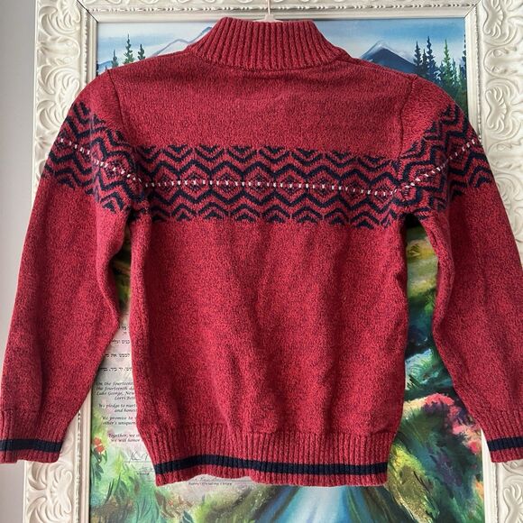Osh Kosh Sweater Kids Sz 8 Red Holiday Christmas Outwear - Picture 3 of 7